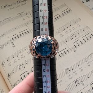 Vintage Statement Blue Stone Ring Size 8.5